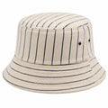 Bucket Hat Einheitsgröße aus Textil Beige Marineblau gestreift für Alltag mit Belüftungsösen