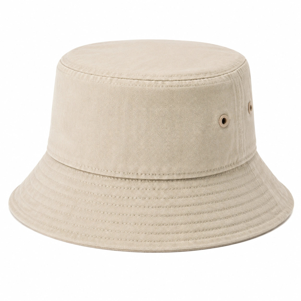 Anglerhut Einheitsgröße Baumwolloptik Beige mit Belüftungsösen