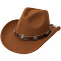 Cowboyhut Einheitsgröße Braun aus veloursähnlichem Textil mit dekorativem Hutband