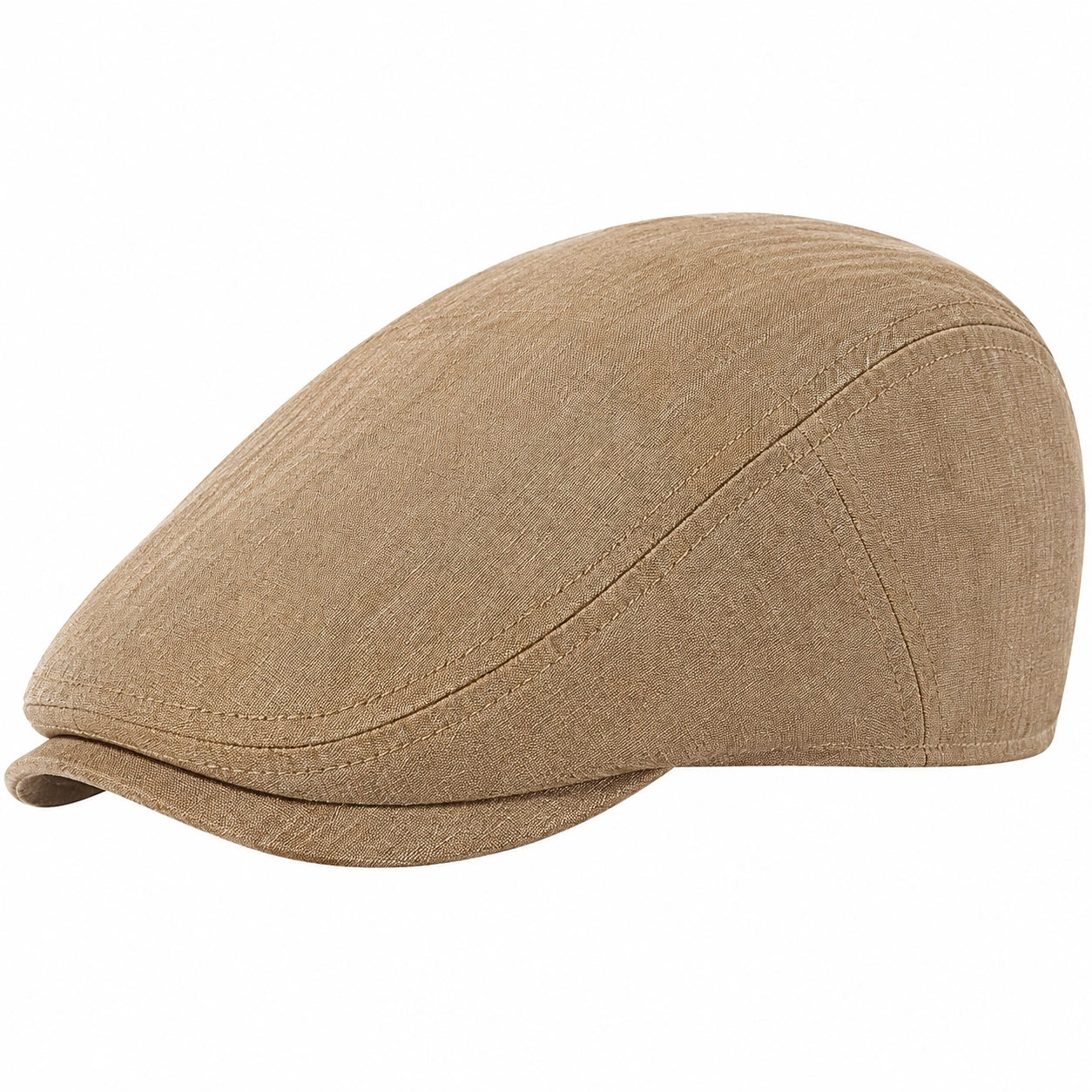Schiebermütze Einheitsgröße aus Textil in Beige mit klassischem Schirm